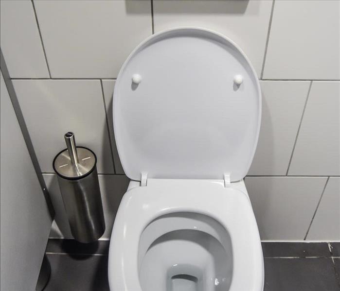 open, white toilet bowl