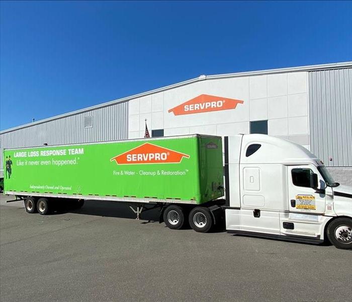 SERVPRO tractor trailer in front of building